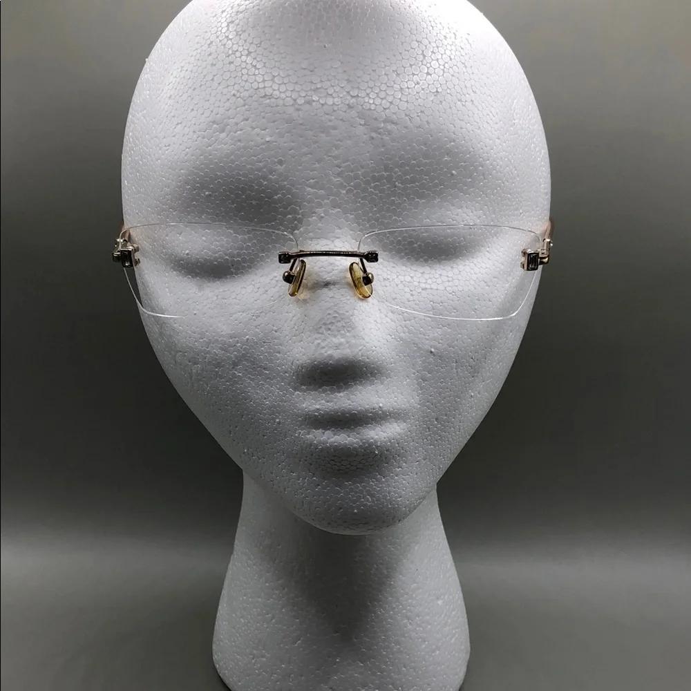 Paul Vosheront Italy rimless glasses 23k gold plated 54-18-140 UNISEX